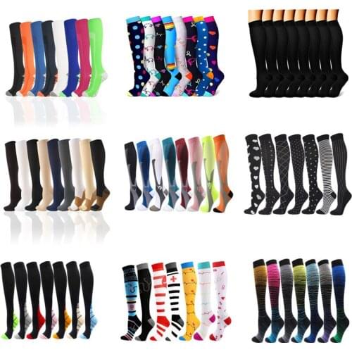 Running New Compression Stockings Wholesales Multi Pairs Socks Fit Edema Diabetes Varicose Veins Soccer Football Cycling Socks
