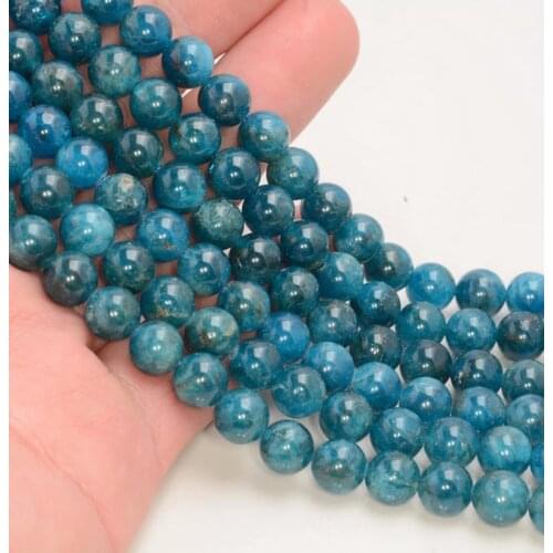Wholesale AA Quality Blue Apatite Beads Gem Stone Beads 6MM 8MM 10MM 12MM Round Stone Loose Beads 15.5"