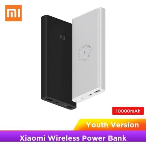 Original Xiaomi Wireless Power bank 10000mAh Youth Type C Powerbank 10000 Qi Fast Wireless Charger Portable Charging Pover Bank