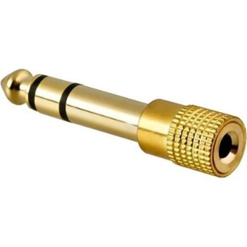 3.5mm Socket to 6.5mm Jack Plug Audio Stereo Adaptor Gold Premium Quality 6.5mm 1/4 inch Headphone Adapter EM88