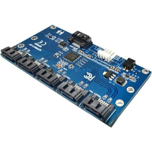 SATA Expansion Card 1 to 5 Port SATA3.0 Controller Card Motherboard SATA Port Multiplier Riser Card HUB Adapter for HDD Computer