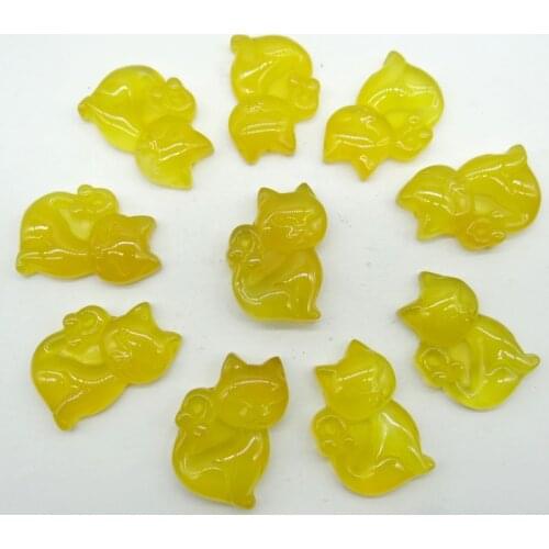 Natural stone Quartz crystal Turquoises Chalcedony agates Cat charm pendant for diy jewelry Making necklace Accessories1pcs