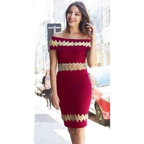 Women Autumn New Wine Red Slash Neck Sleeveless Bandage Dress Fashion Ladies Celebrity Party Club Dress