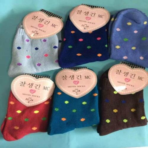 Winter Thick Cotton High Quality Ladies Socks Color Wave Point Random Color Wholesale 5pair/lot