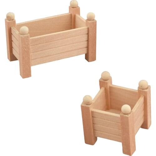 1:12 Miniature Wood Flower Stands Shelf Dollhouse Furniture Accessories