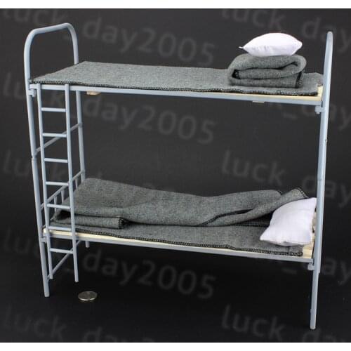 1/6 Scale Soldier Accessories World War Ii German Metal Bunk Bed Perfect Match With Quilt Pillow Suitable 12-Inch Action Figure