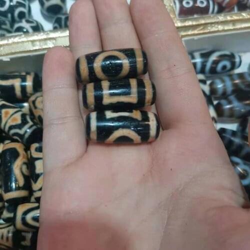 1pcs/lot natural agate dzi yellow weathered pattern Patina Weathered pattern accessories gem jewelry wholesale folk-custom diy