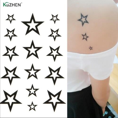 1PCS Star Waterproof Temporary Tattoo Sticker Sexy Product Sleeve Tatoo Pesca Fake Tattoo Adesivo De Parede