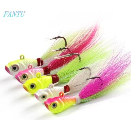 2018 FANTU New Artificial Carp Fishing Jig Head Hook 3.5g/7g/10 Boat Fishing Lure Black Nickle Single Hook Fishing Tackles