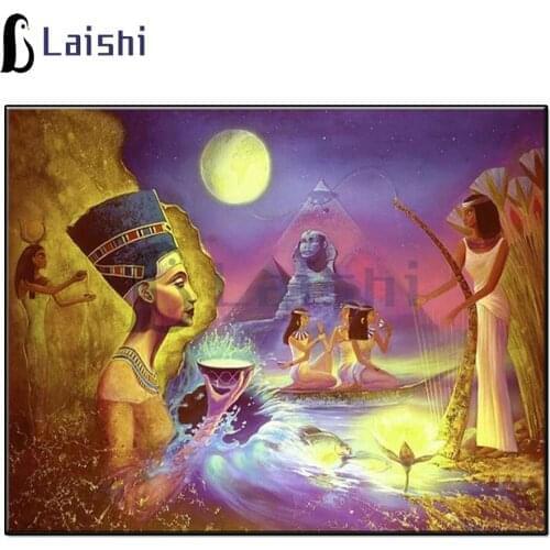 3D picture of rhinestones mosaic Ancient Egyptian tribesmen, pharaohs, Cleopatra diamonds painting sale crystal beads home decor