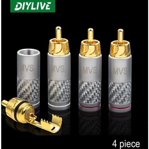 DIYLIVE 4 pieces MVS Moyin high fidelity pure copper RCA lotus male plug audio audio amplifier signal plug male