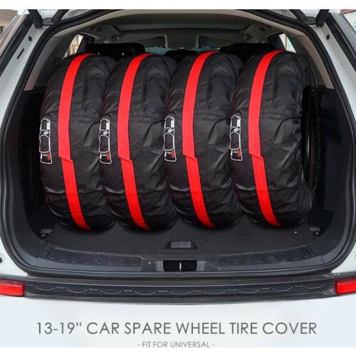 4Pcs Universal 13-19" Car SUV Spare Wheel Tyre Tire Cover Carry Tote Storage Bag