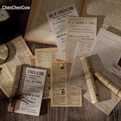 60PCS Vintabe Collection of Material DIY Scrapbooking Junk Journal Base Collage Gift Wrapping Material Paper