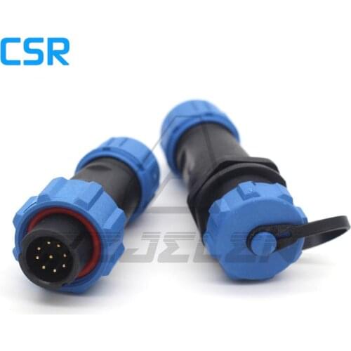 SP13 9pin waterproof plug and socket, LED power cable outdoor connectors, 9 pin Air connector hanging cable connector,IP68