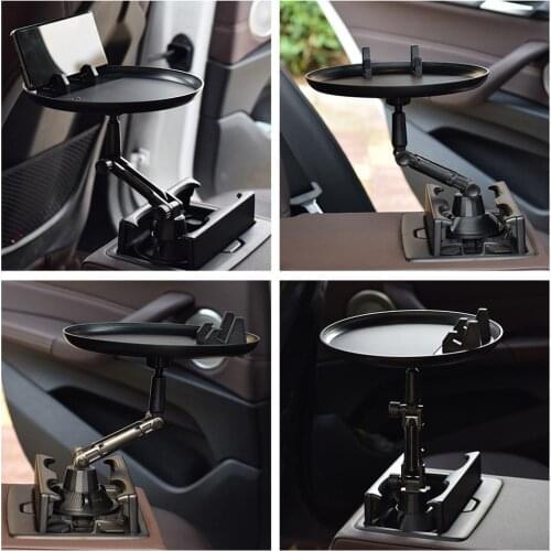 Car Dining Tray Easy To Install Adjustable Design Car Cup Holder Coffee Table Food Rack Water Cup Holder Mobile Phone Holder