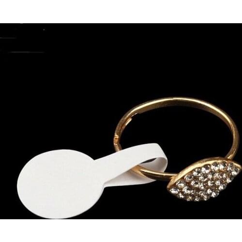 Wholesale 1000Pcs Fashion Paper Jewelry Tag Round White Jewelry Display Price Tag Self-Sticker Paper Ring Jewelry Tags Label