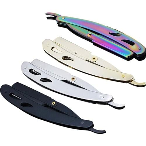 Portable Mens Safety Razor Stainless Steel Made 4 Color Face Hair Beard Cut Foldable Shaver Sharp Shaving Blades Manual Razor