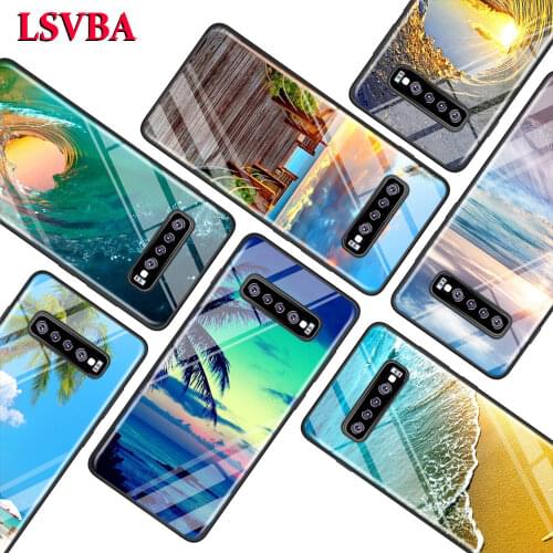 The Sea Waves Beach for Samsung Galaxy Note 10 9 8 Pro S10e S10 5G S9 S8 S7 Plus Super Bright Glossy Phone Case Cover