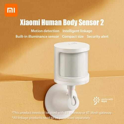 Xiaomi Human Body Sensor 2 Wireless Light Intensity Sensors & Movement Motion Sensor with Holder Smart Home with BT Gateway
