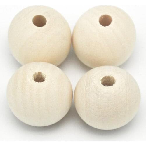 Wholesale Nature Color Wood Bead Round Spacer Wooden Beads 4/6/8/10/12/14/16/18/20/25/30/40 50mm For Fashion Jewelry Making
