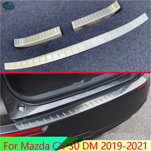 For Mazda CX-30 DM 2019-2021 Stainless steel rear bumper protection window sill trunks decorative plate pedal