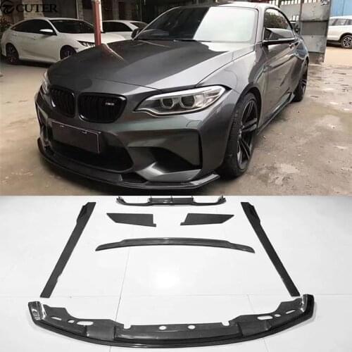 F87 M2 Carbon Fiber Car body kit front lip rear diffuser side skirts Rear Spoiler For BMW F87 M2 MTC style 2016