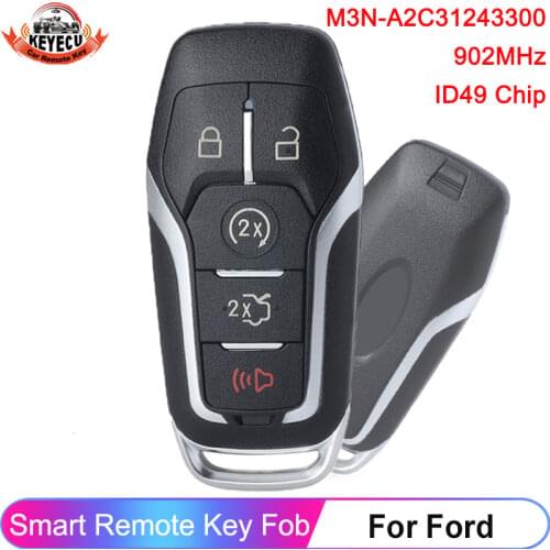 KEYECU Smart Remote Key 4+1 Button FSK 902MHz HITAG PRO 49 Chip for Ford 2013-2017 FCCID: M3N-A2C31243300