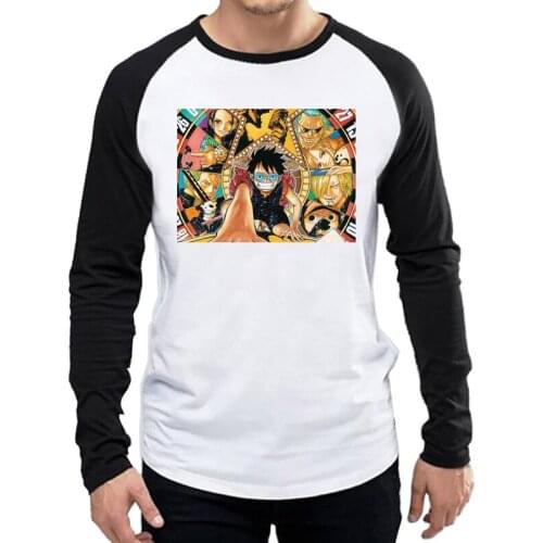 Anime One Piece T-Shirt Long Sleeve Mens Fashion Cute Design Chopper Zoro Shirts Tops Tees Unisex Full Sleeve Luffy Clothes