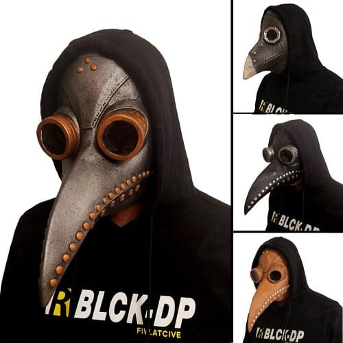 X-merry toy Medieval Steampunk Plague Doctor Bird Mask Latex Masks Beak Adult Halloween Event Cosplay Props