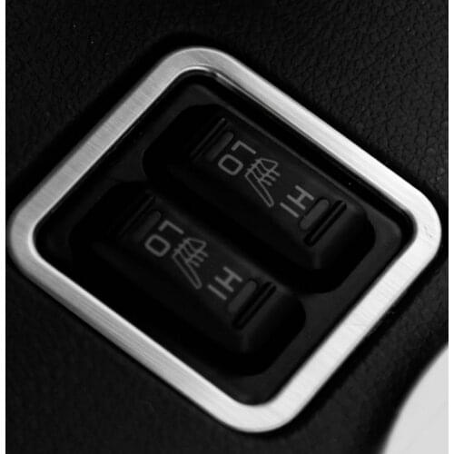 Stainless steel Car seat heating button decorative light circle for mitsubishi outlander 2013