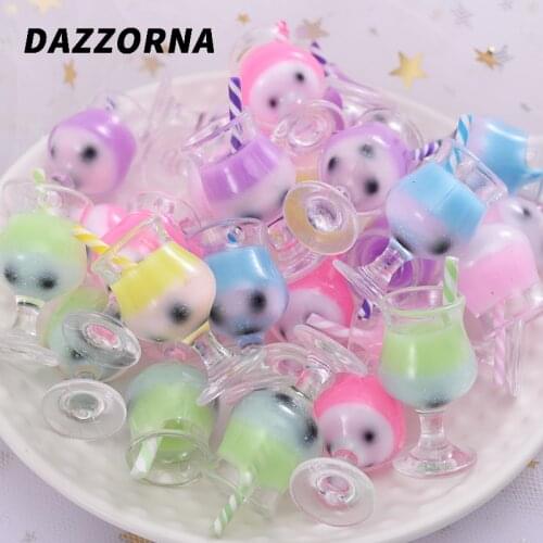 Colourful 10Pcs Sandy Beach Round Wineglass Shape Acrylic Beads For Handmade Making Jewelry DIY Bracelet Necklace Accessories