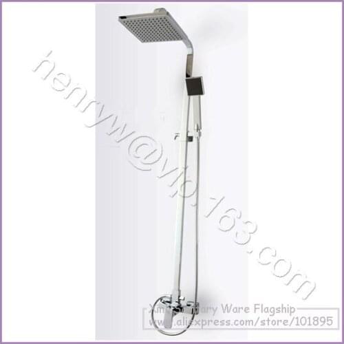 L15867 - Luxury Wall Mounted Chrome Color High Quality Brass Material Square Head Rain Shower Set