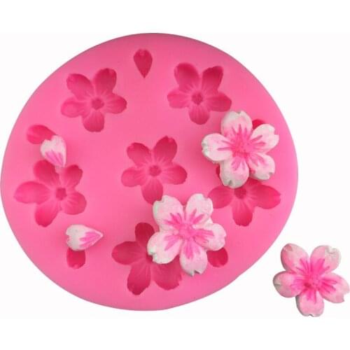 Petal cherry drop flower shaped cake mold DIY silicone sugar baking decoration tool chocolate silicone baking mold