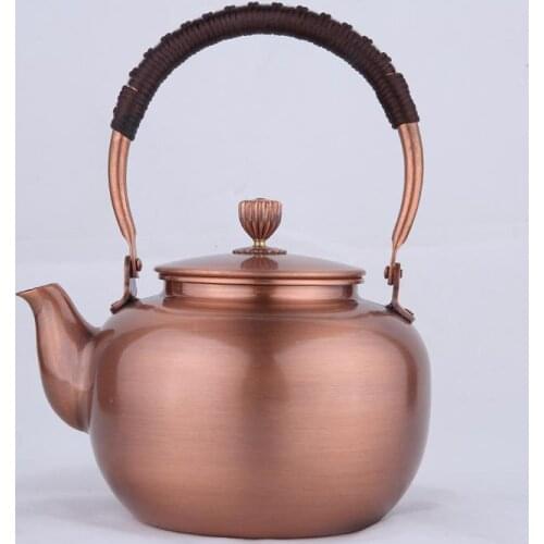 Copper pot kettle purple copper teapot handmade thick copper pot 1.2L copper pot Kung Fu tea set