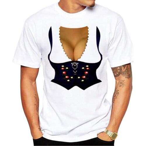 TEEHUB Hot Sales Oktoberfest Waitress Men T-Shirt O-Neck Short Sleeve Tshirts Sexy Printed Cool Tops Funny Tees