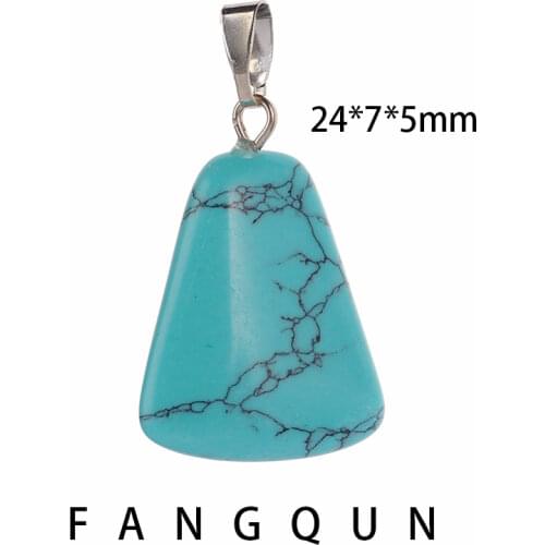 Natural Pendant Chakra Quartz Stone Pendulum shape Pendant Gem stone DIY Necklace Charm Healing Reiki Beads For Women Jewelry