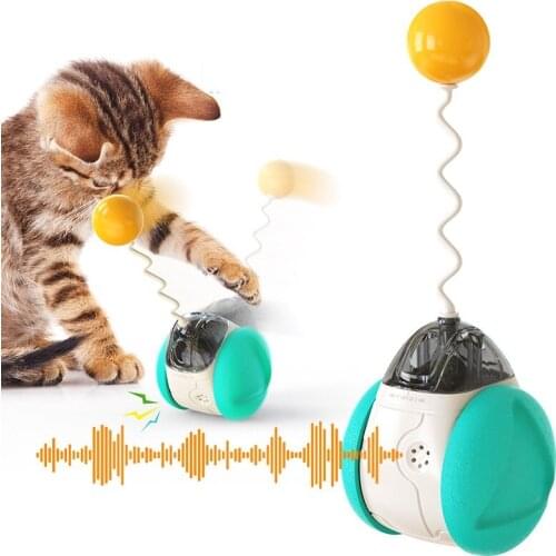 Tumbler Swing Toys for Cats Kitten Interactive Balance Car Cat Chasing Toy With Catnip Funny Pet Products