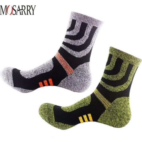 Men Sports Socks Deodorant Thicken Thermal High Quality Quick Dry Non-slip Climbing Hiking Skiing Basketball Socks EU 39-44