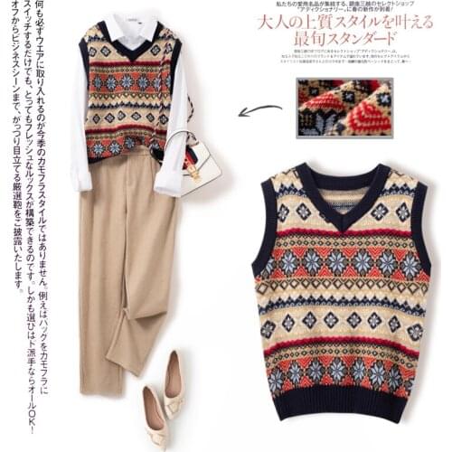 2020 autumn and winter new ladies cashmere knitted vest V-neck loose pullover ladies fashion vest top all-match womens clothing