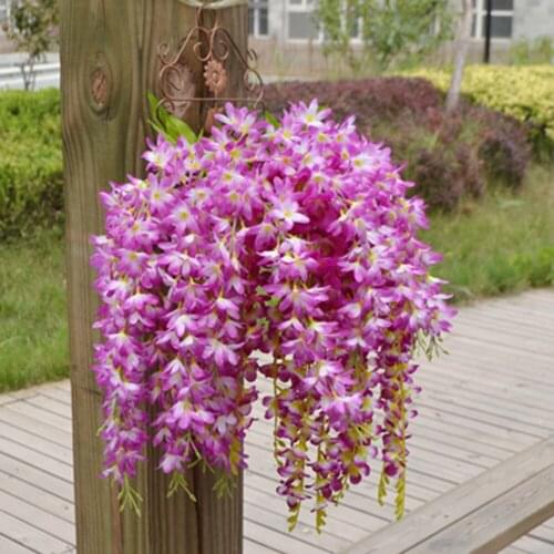 New Hanging Silk Flowers Artificial Vine Flower Plants Wisteria Wedding Home Decor Flores Artificial Clove Decoration Wholesale