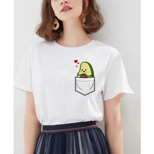 New Avocado t shirt tee shirt clothes Women Harajuku 90s Kawaii Short Sleeve tshirt graphic Korean Style Fashion Tops Tees Femal