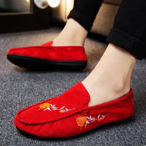 Mazefeng Size 39-44 Spring Leisure Soft Comfy Casual Loafers Shoes for Men Solid Flat Slip On Shoes Retro Concise Driving Shoes