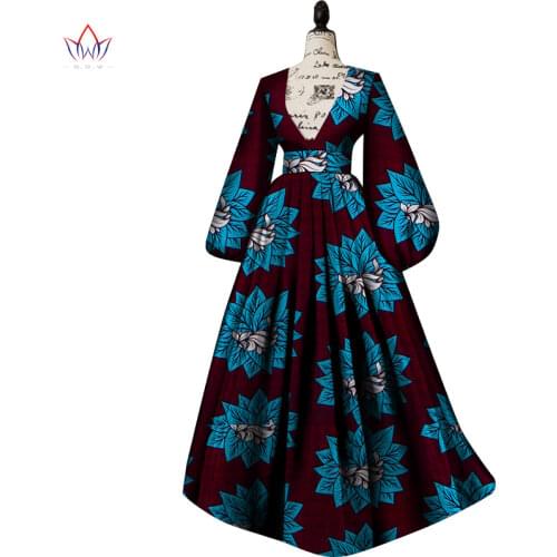 Long Sleeve Dresses for Women Party Wedding Casual Date Dashiki African Women Dresses Customize African Dresses for Women WY8477