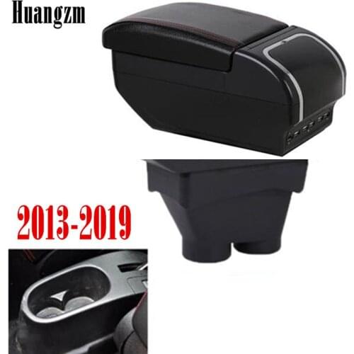 Armrest For Peugeot 208 2013-2019 Dual layer heighten 9 USB Charging Centre Console Storage Box 2014 2015 2016 2017 2018