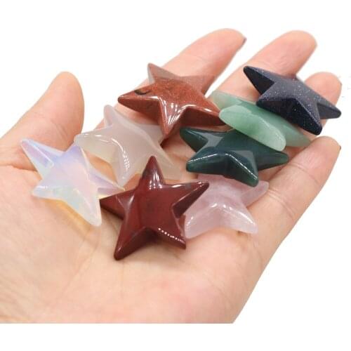 New Style Natural Stone Pendant Without Hole Five-Pointed Star Charms For Jewelry Making DIY Necklace Anklet Accessory