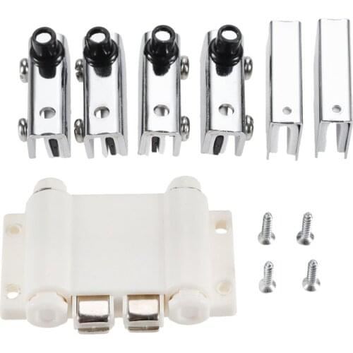 DRELD Stainless Steel Glass Door Pivot Hinge Double Head Magnetic Catch Set For 5-8Mm Thickness Glass Door