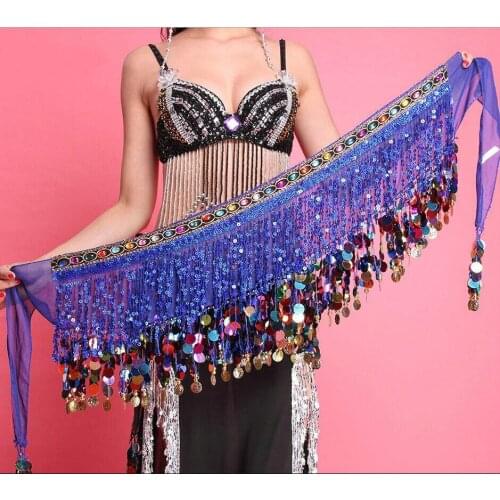 New Belly Dance Waist Chain Tassels Hip Scarf Belt Fringe Belt for Belly Oriental Dance Indian Performance Dancer Wear