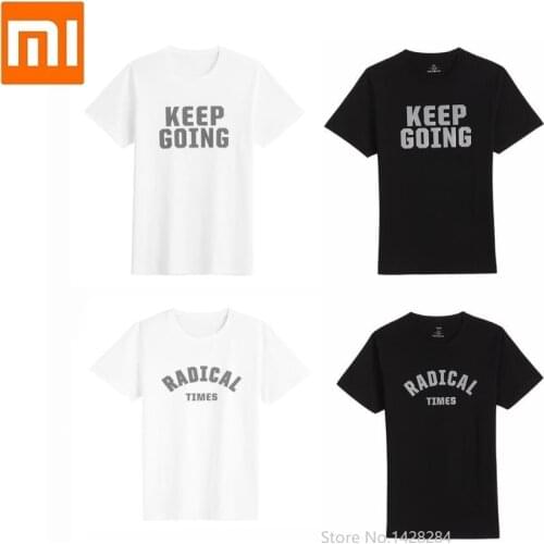 Youpin men woman High quality cotton shirt Laser reflective Comfortable breathable black white Short sleeve Summer Smart home