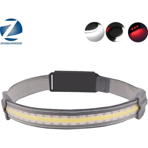 SMD2835 Built-in Battery COB Led Headlamp USB Rechargeable Headlight Head Waterproof Lamp White Red Lighting for Camping Working