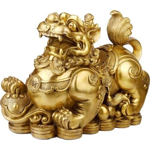 Lucky Pixiu Ornaments Pure Copper Large Male And Female Piqiu Home Nafu New Store Gifts Decoration Figurines Miniatures Art